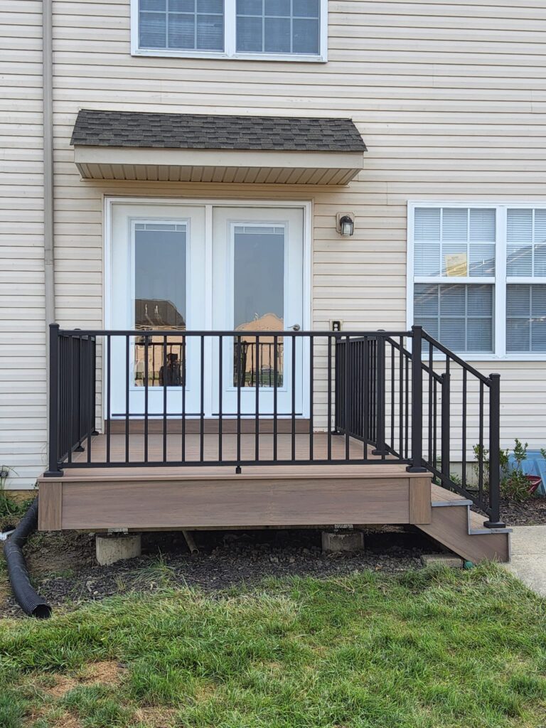 Deck Installation In Millersville, Pa 5 Composite Backyard Deck With Aluminum Railings
