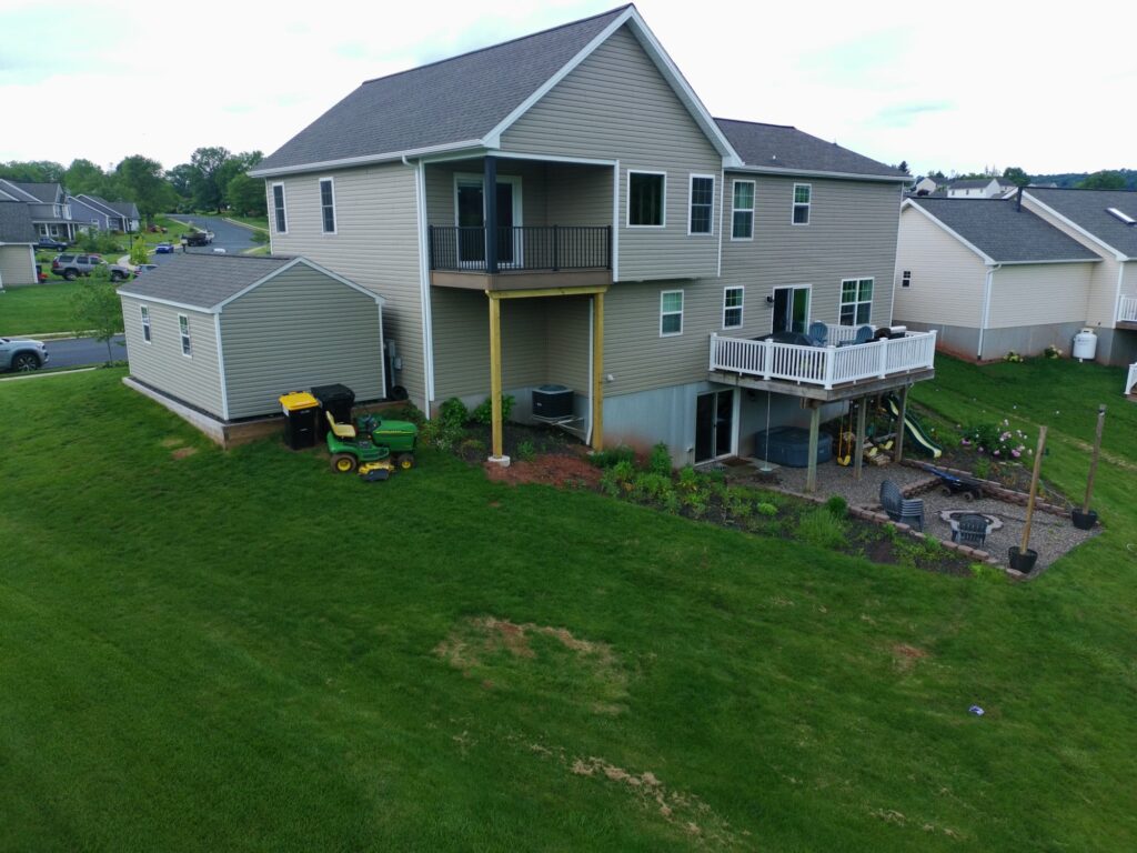 Second Floor Deck Building In Denver, Pa 7 Covered Second Floor Composite Deck