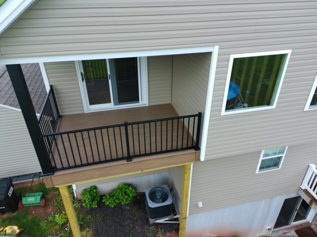 Second Floor Deck Building In Denver, Pa 5 Elevated Covered Backyard Deck